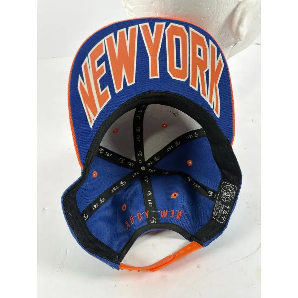 New York Snapback Hat Blue Orange Adjustable Cap Kids Youth NWT T&T